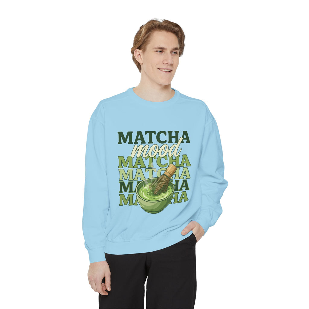 Matcha Mood Sweatshirt — Retro Matcha Tea Graphic Crewneck