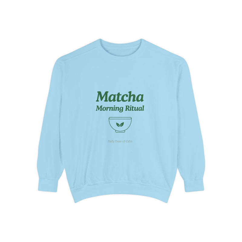 Matcha Morning Ritual Sweatshirt - Graphic Crewneck Sweatshirt