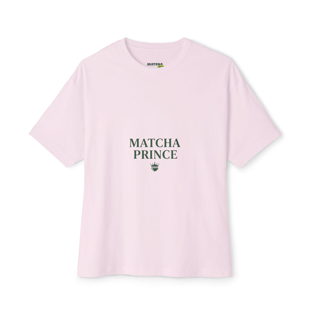 Matcha Prince Tee — Minimalist White Oversized Boxy T‑Shirt