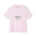 Matcha Prince Tee — Minimalist White Oversized Boxy T‑Shirt
