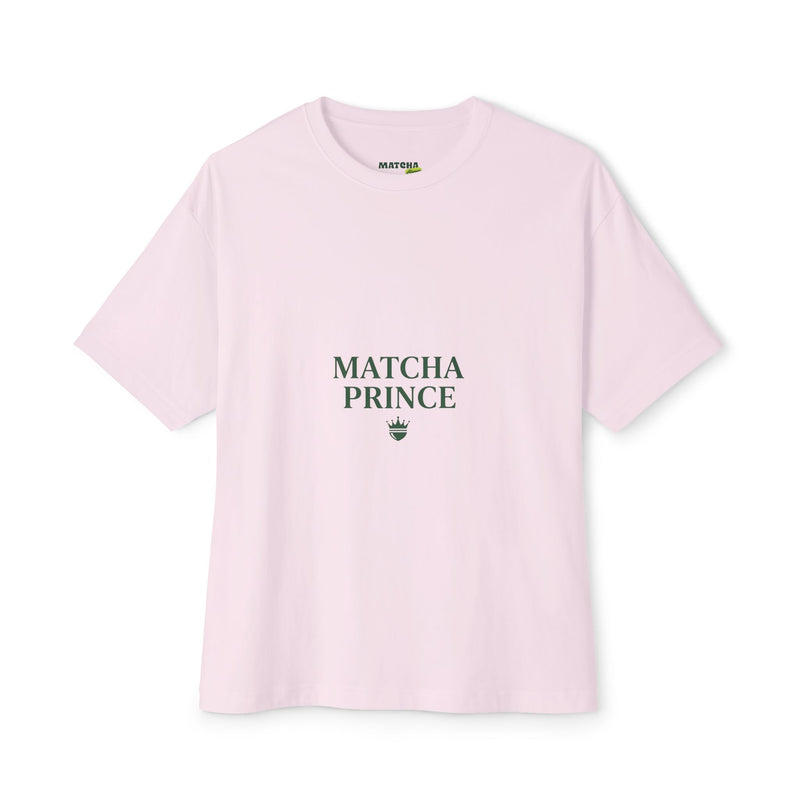 Matcha Prince Tee — Minimalist White Oversized Boxy T‑Shirt