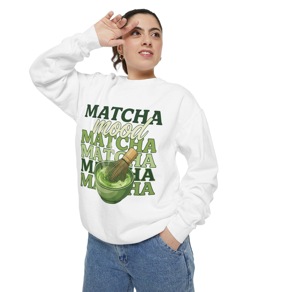Matcha Mood Sweatshirt — Retro Matcha Tea Graphic Crewneck