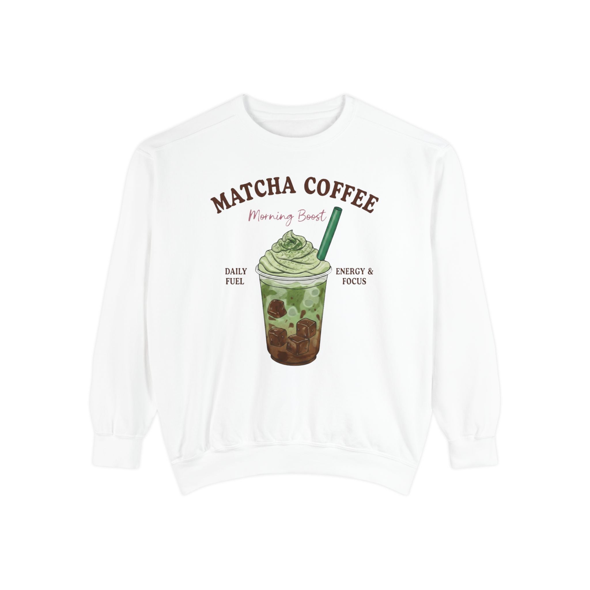 Matcha Coffee  – Matcha Coffee Morning Boost Crewneck Sweatshirt