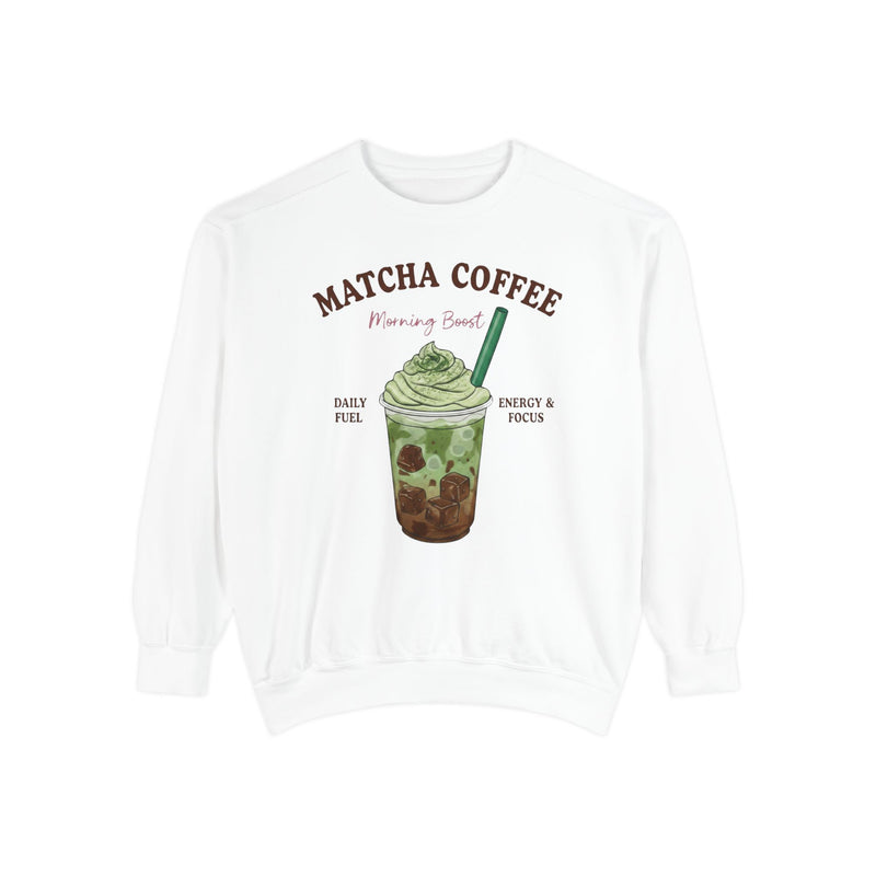 Matcha Coffee  – Matcha Coffee Morning Boost Crewneck Sweatshirt