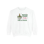 Matcha Power — Fuel & Focus Cozy Crewneck Sweatshirt