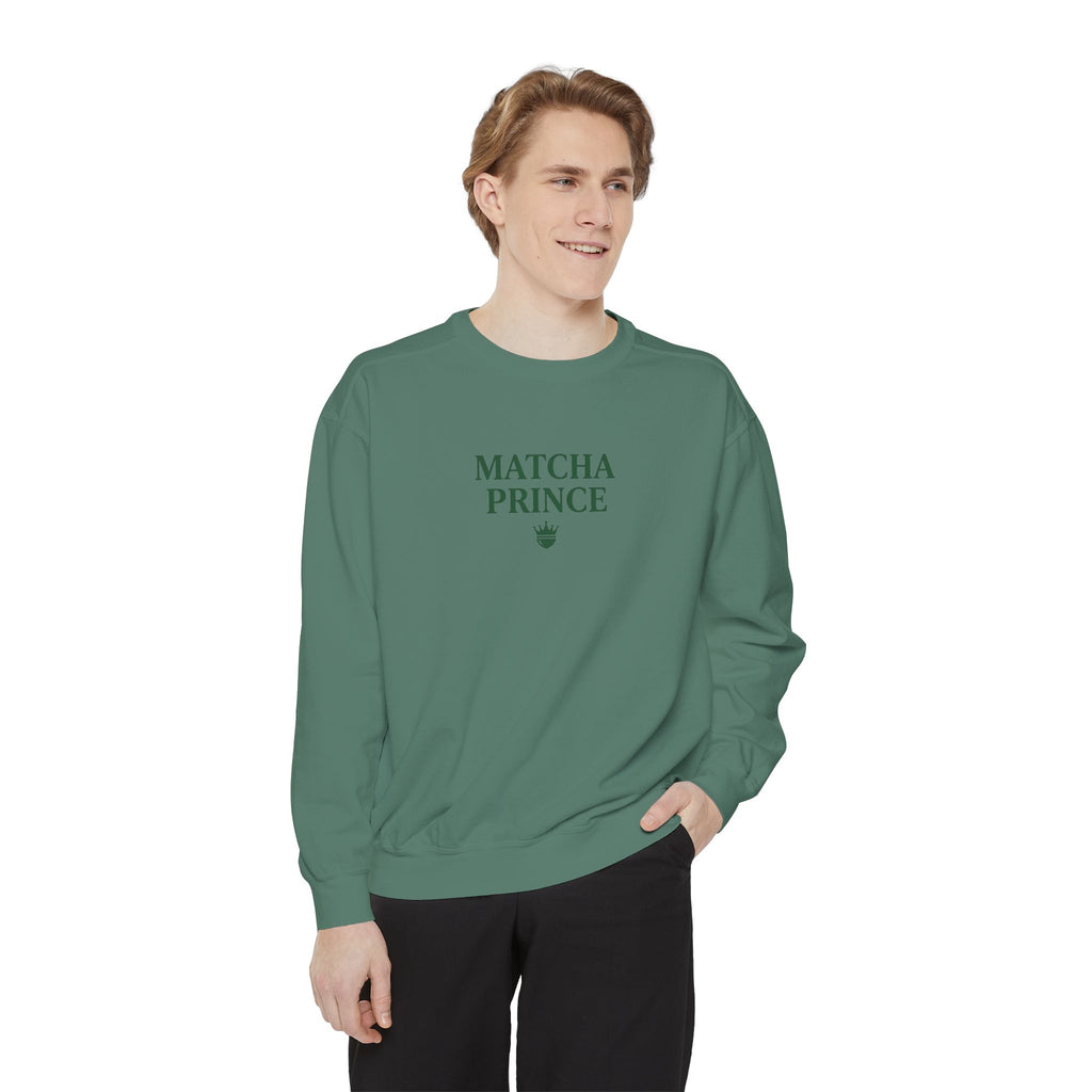 Matcha Prince — Minimalist Tea Lover Graphic Crewneck Sweatshirt