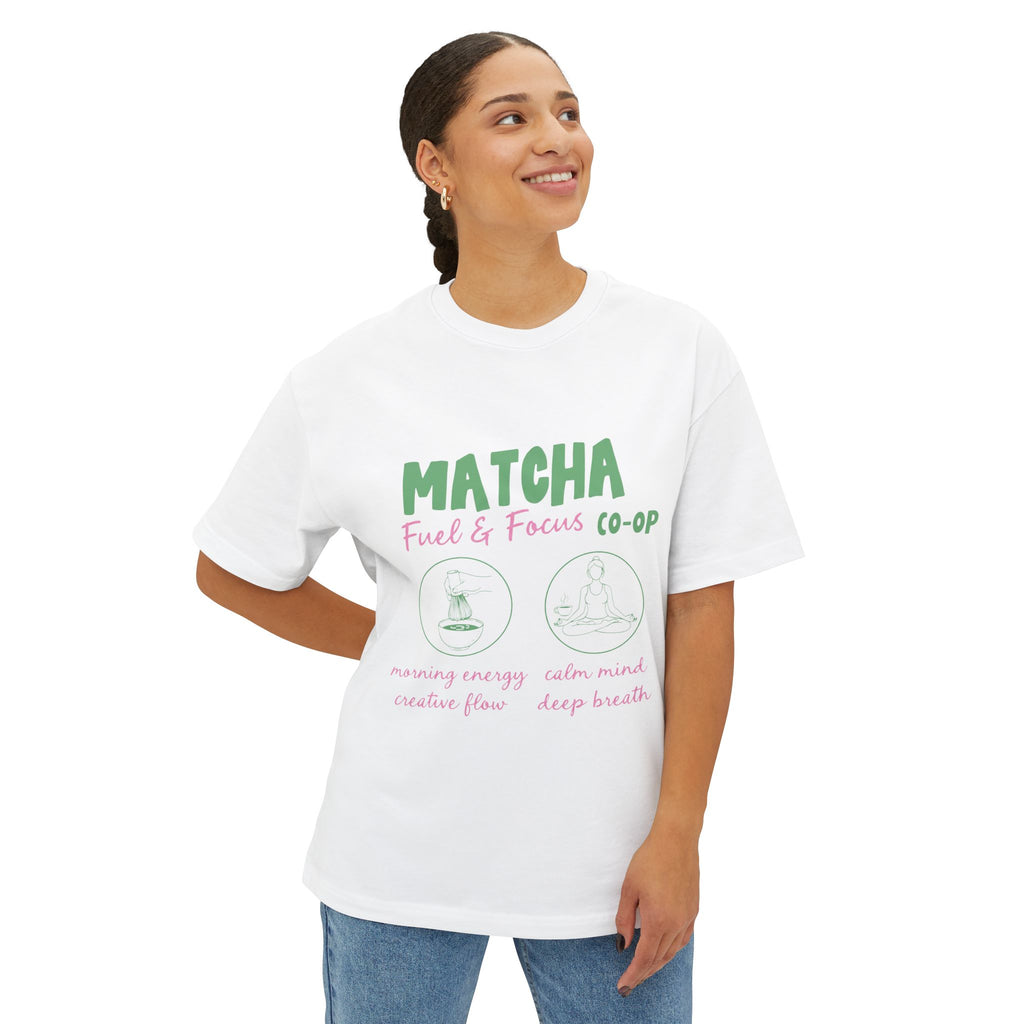 Matcha Co-Op Graphic Tee — Matcha: Fuel & Focus Oversized Boxy T-Shirt