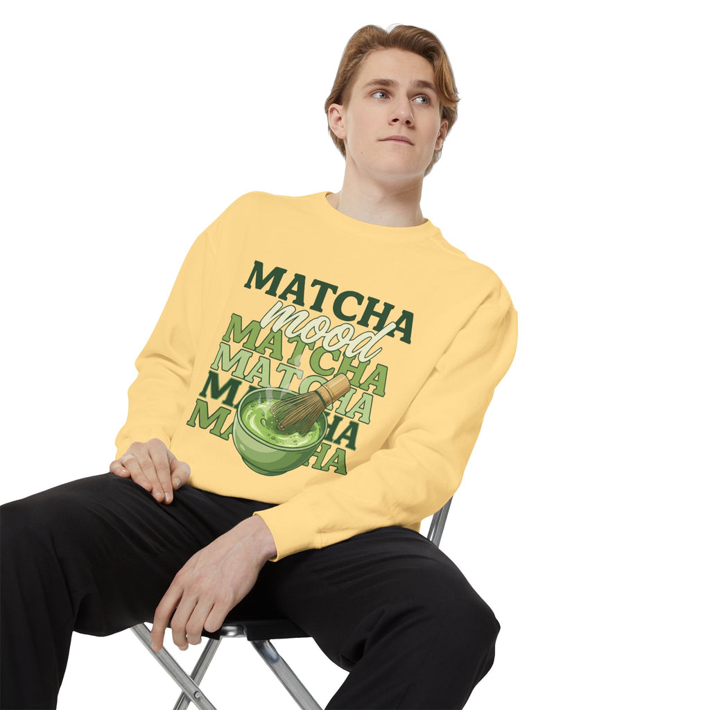 Matcha Mood Sweatshirt — Retro Matcha Tea Graphic Crewneck