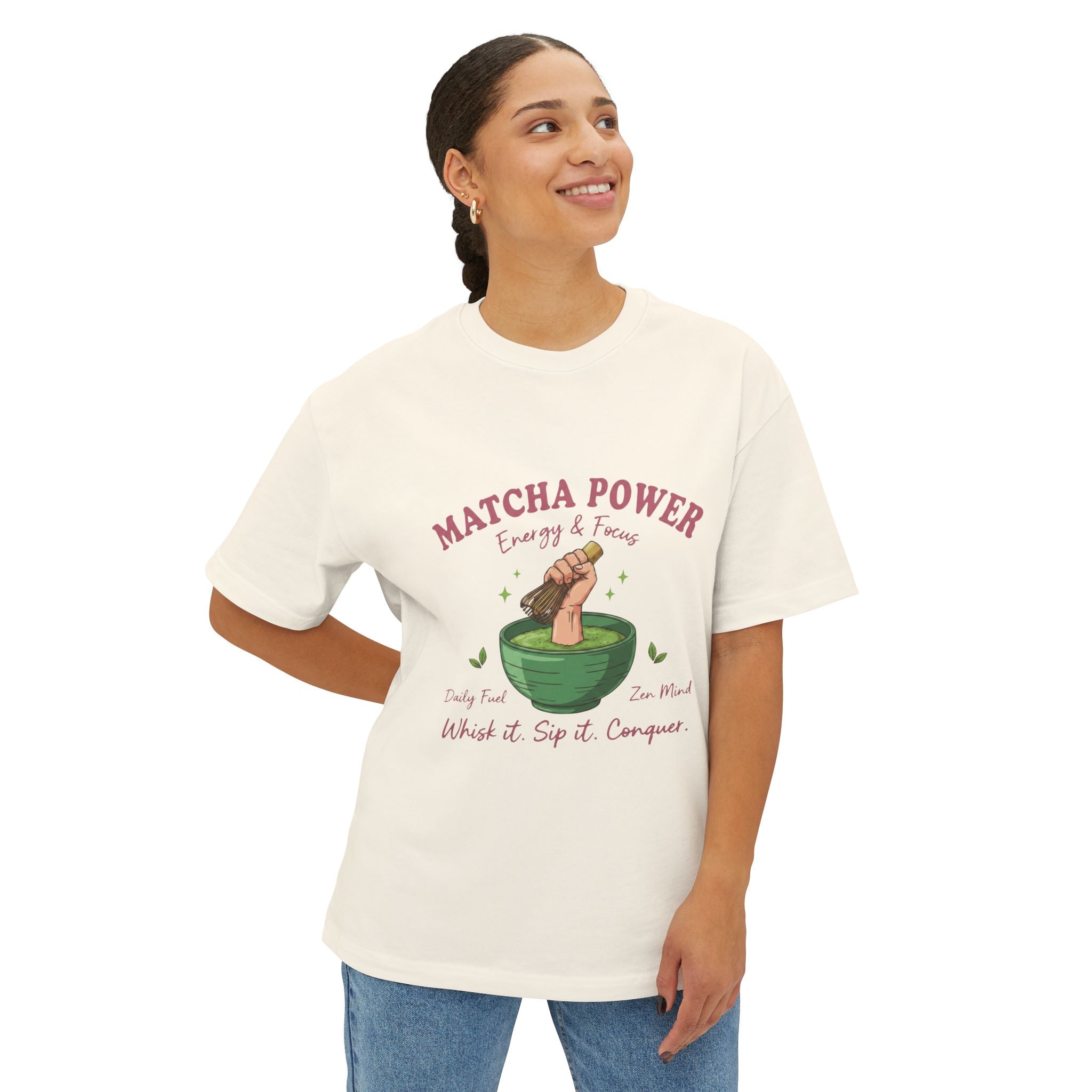 Matcha Power Tee — Cute Matcha Bowl Graphic Shirt