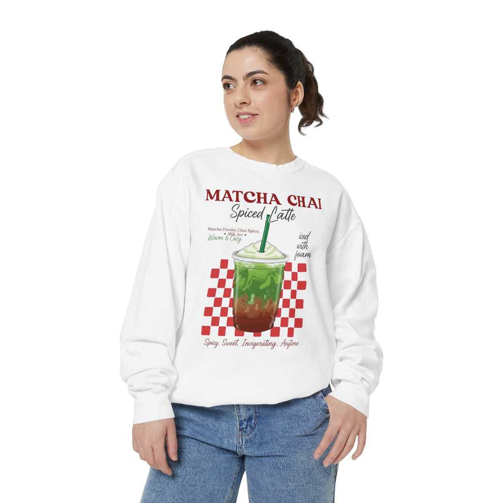 Matcha Chai Spiced Latte - Cozy Crewneck Sweatshirt