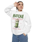 Matcha Energy Elixir — Sip, Feel, Thrive Cozy Crewneck Sweatshirt