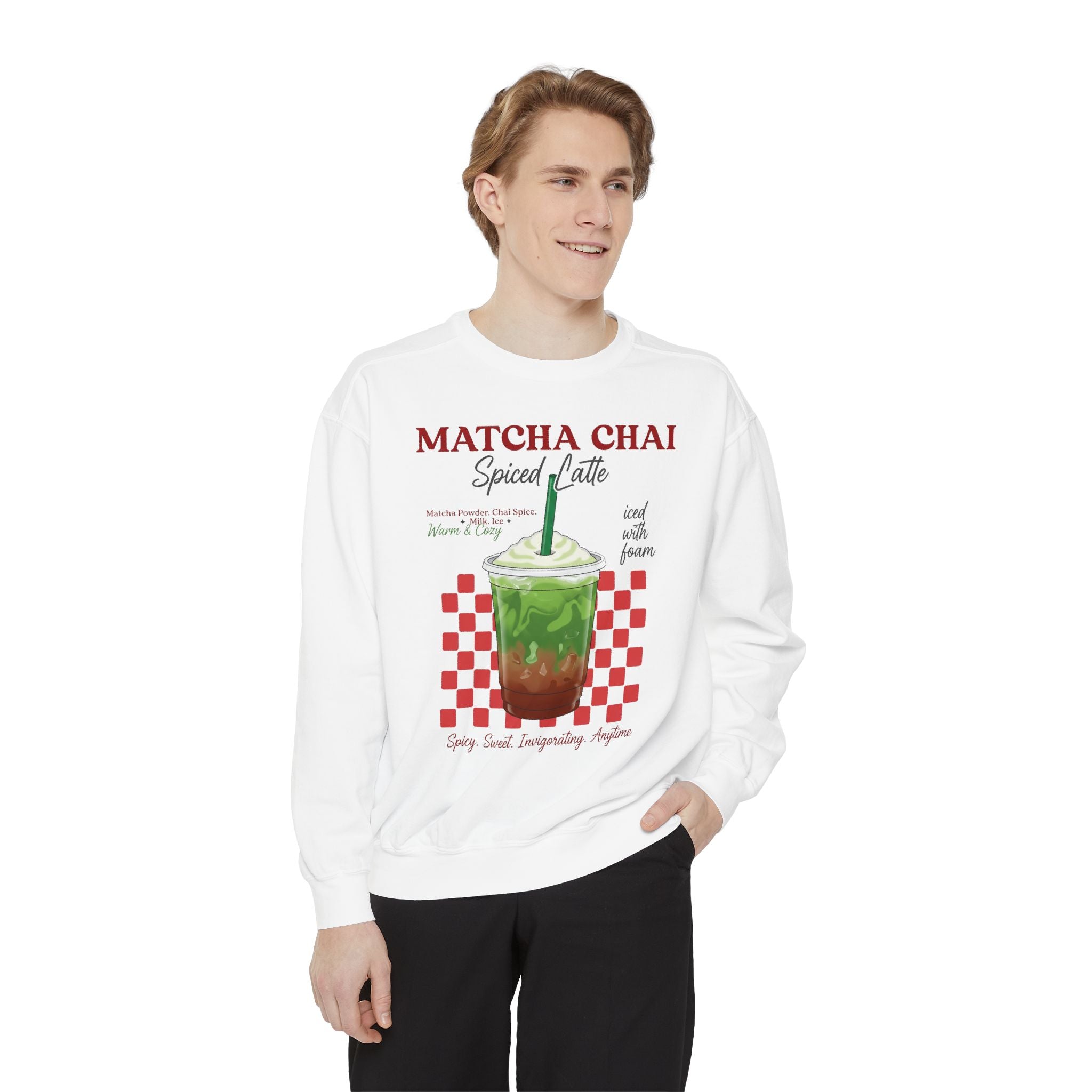 Matcha Chai Spiced Latte - Cozy Crewneck Sweatshirt