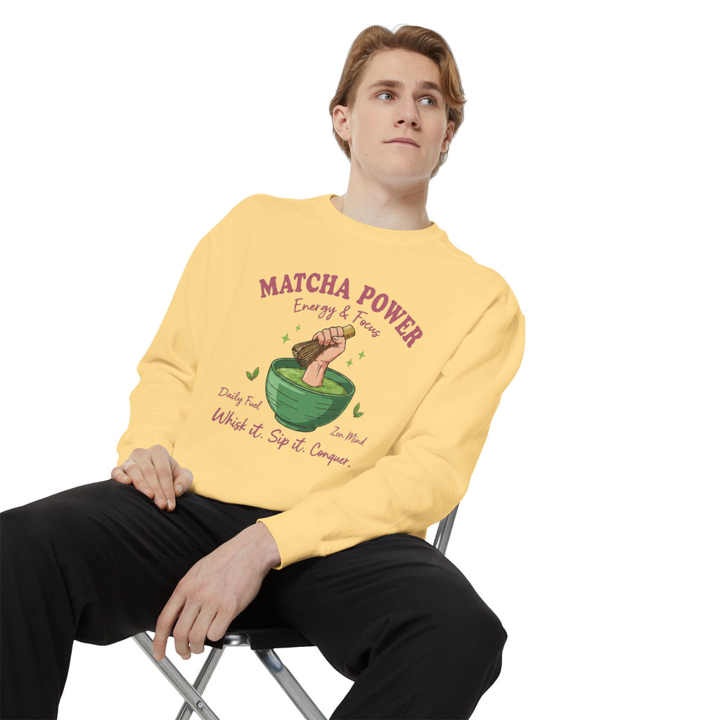 Matcha Power — Whisk it. Sip it. Conquer. Crewneck Sweatshirt