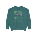 Matcha Bliss — Matcha Blessed Daily Relaxed Tea Lover Crewneck Sweatshirt