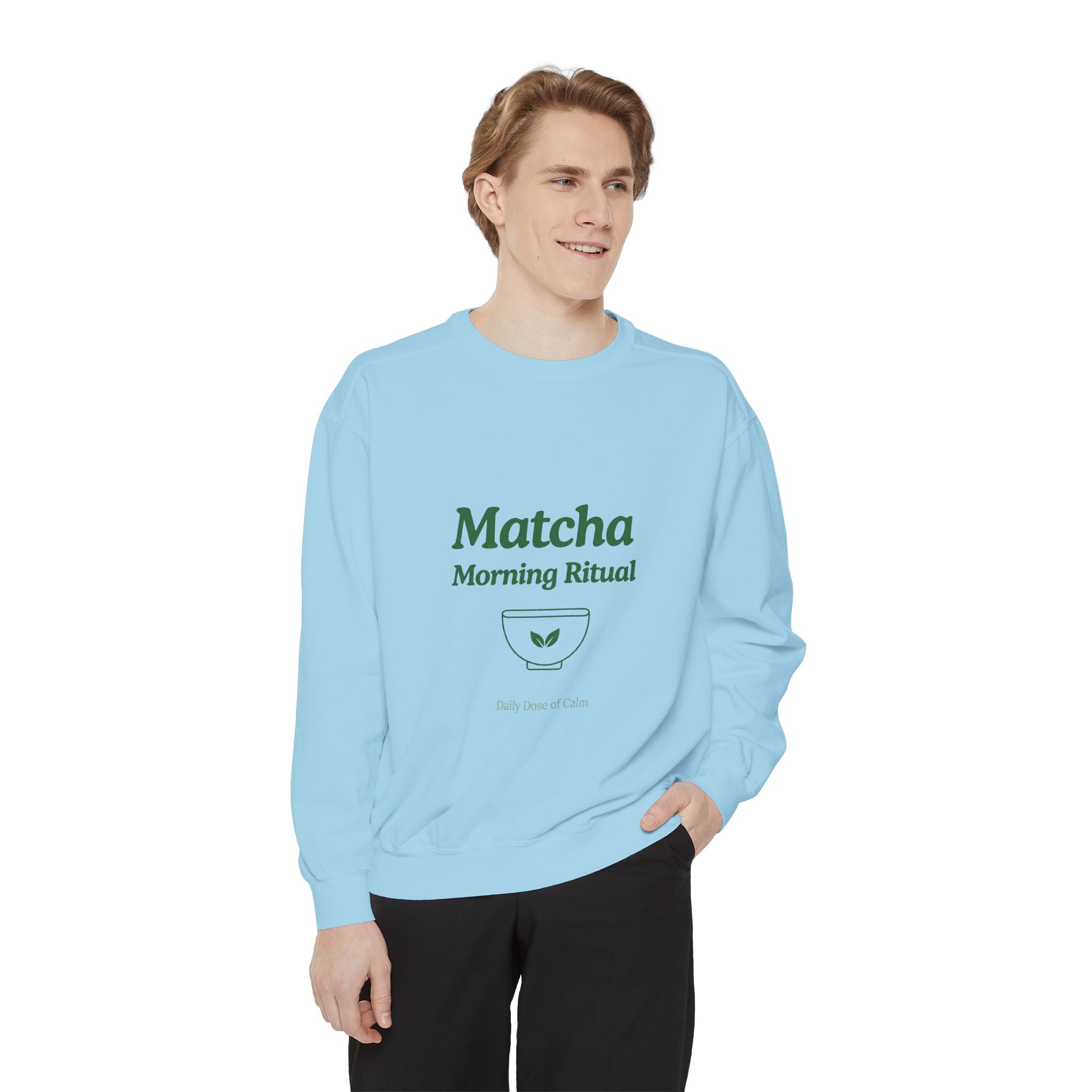 Matcha Morning Ritual Sweatshirt - Graphic Crewneck Sweatshirt