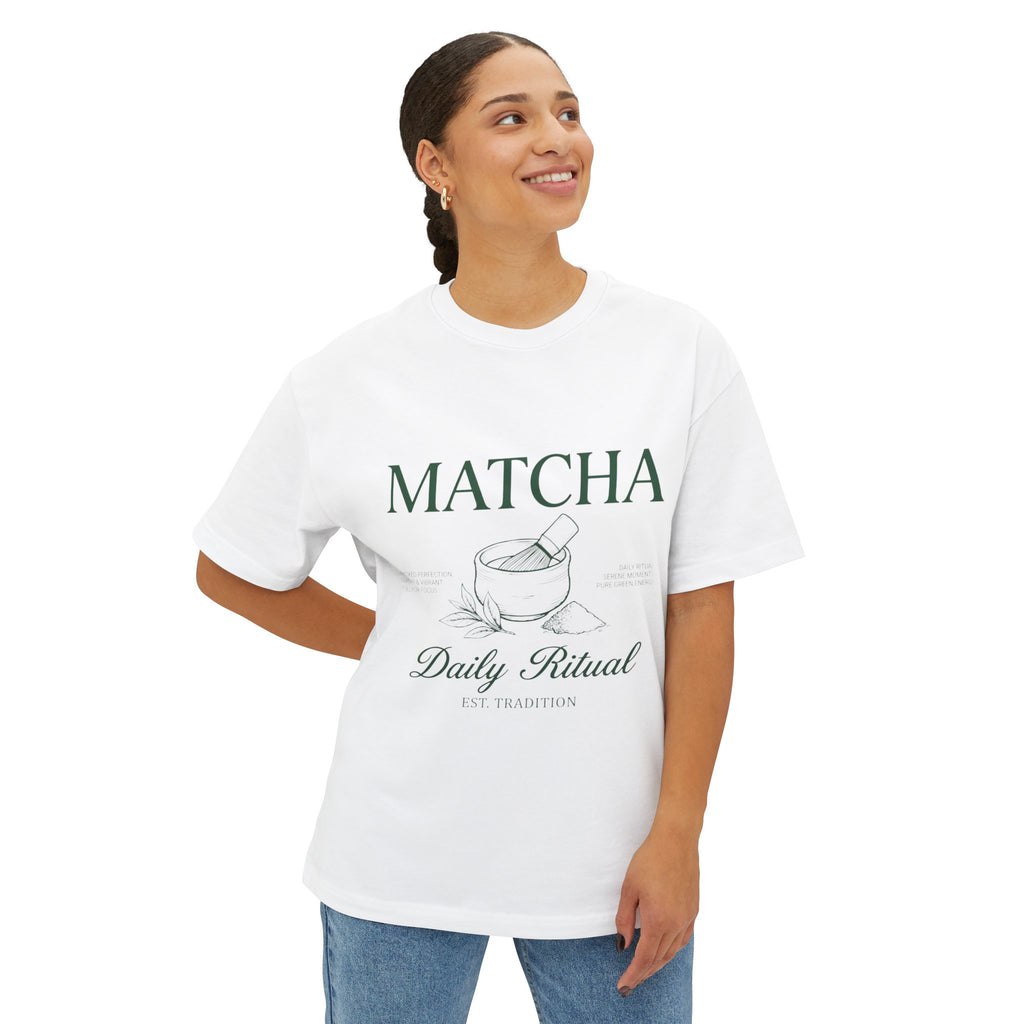 Matcha Daily Ritual Tee - Oversized Boxy T‑Shirt