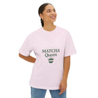 Matcha Queen Tee — Oversized White Boxy T‑Shirt