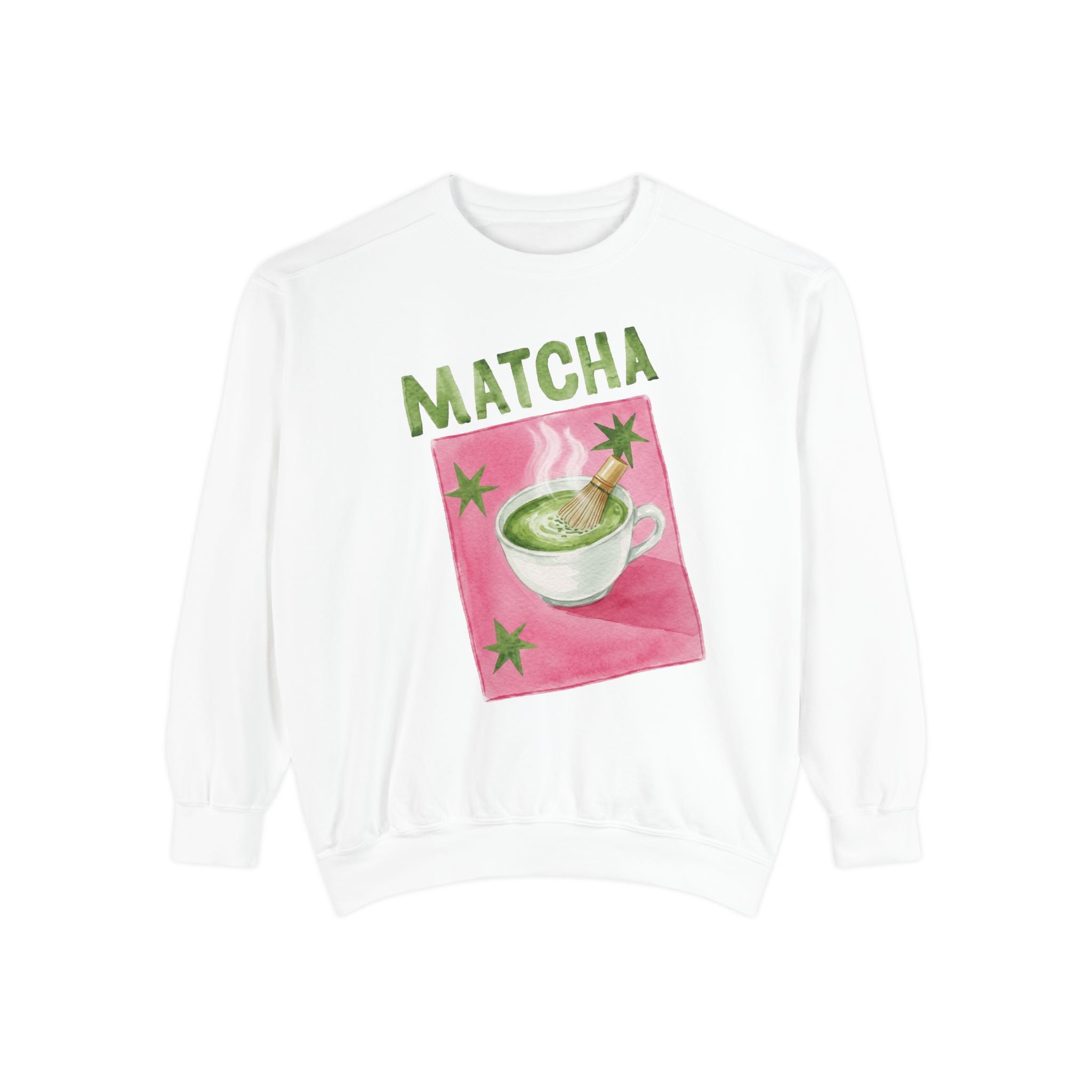 Matcha  — Cute Matcha Cup Graphic Crewneck Sweatshirt
