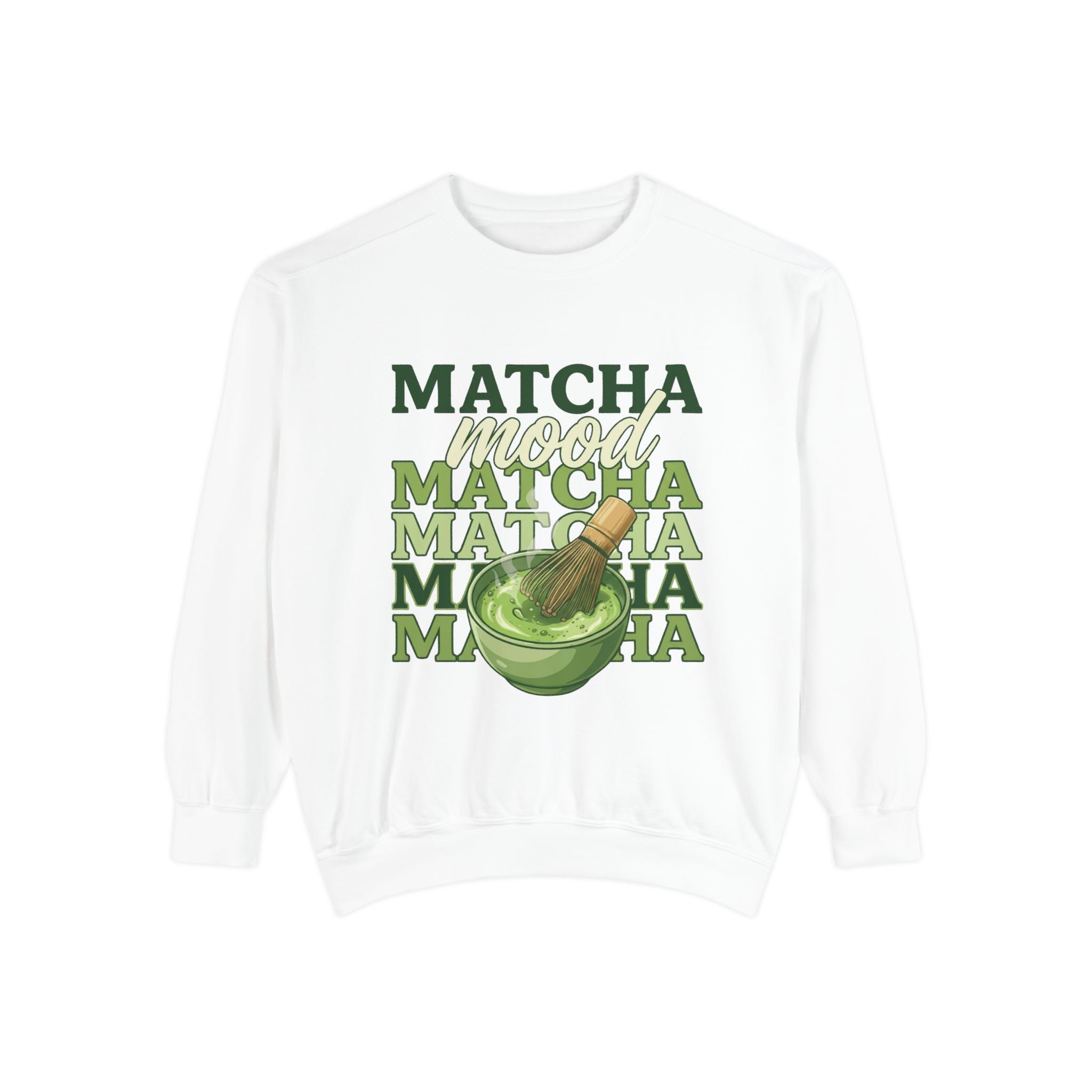 Matcha Mood Sweatshirt — Retro Matcha Tea Graphic Crewneck
