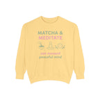 Matcha & Meditate — Cozy Crewneck Sweatshirt