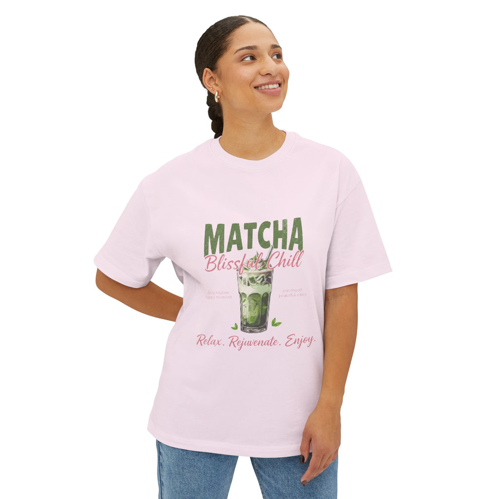 Matcha Bliss Tee — Matcha Bliss & Chill Oversized Boxy Tee