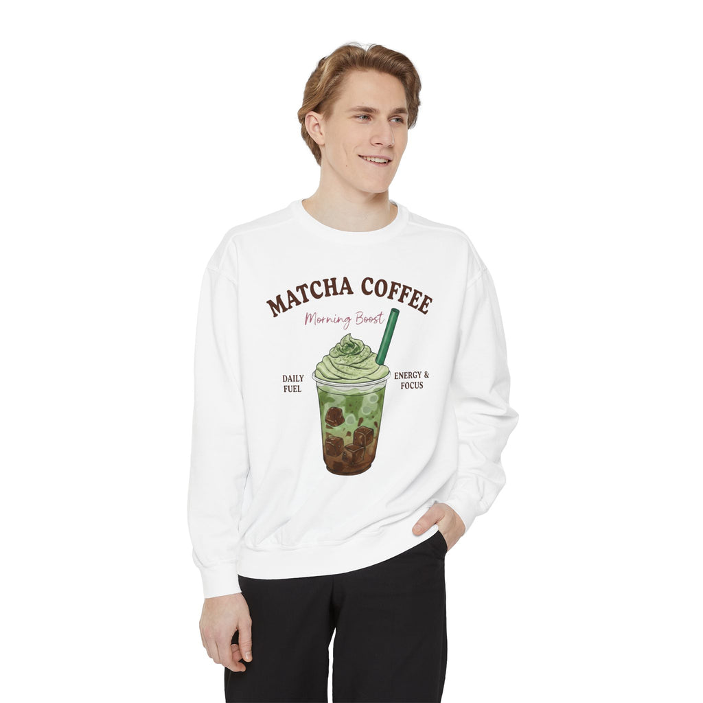 Matcha Coffee  – Matcha Coffee Morning Boost Crewneck Sweatshirt