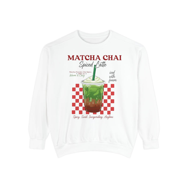 Matcha Chai Spiced Latte - Cozy Crewneck Sweatshirt