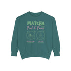 Matcha Feed & Focus — Cozy Tea Lover Graphic Sweatshirt