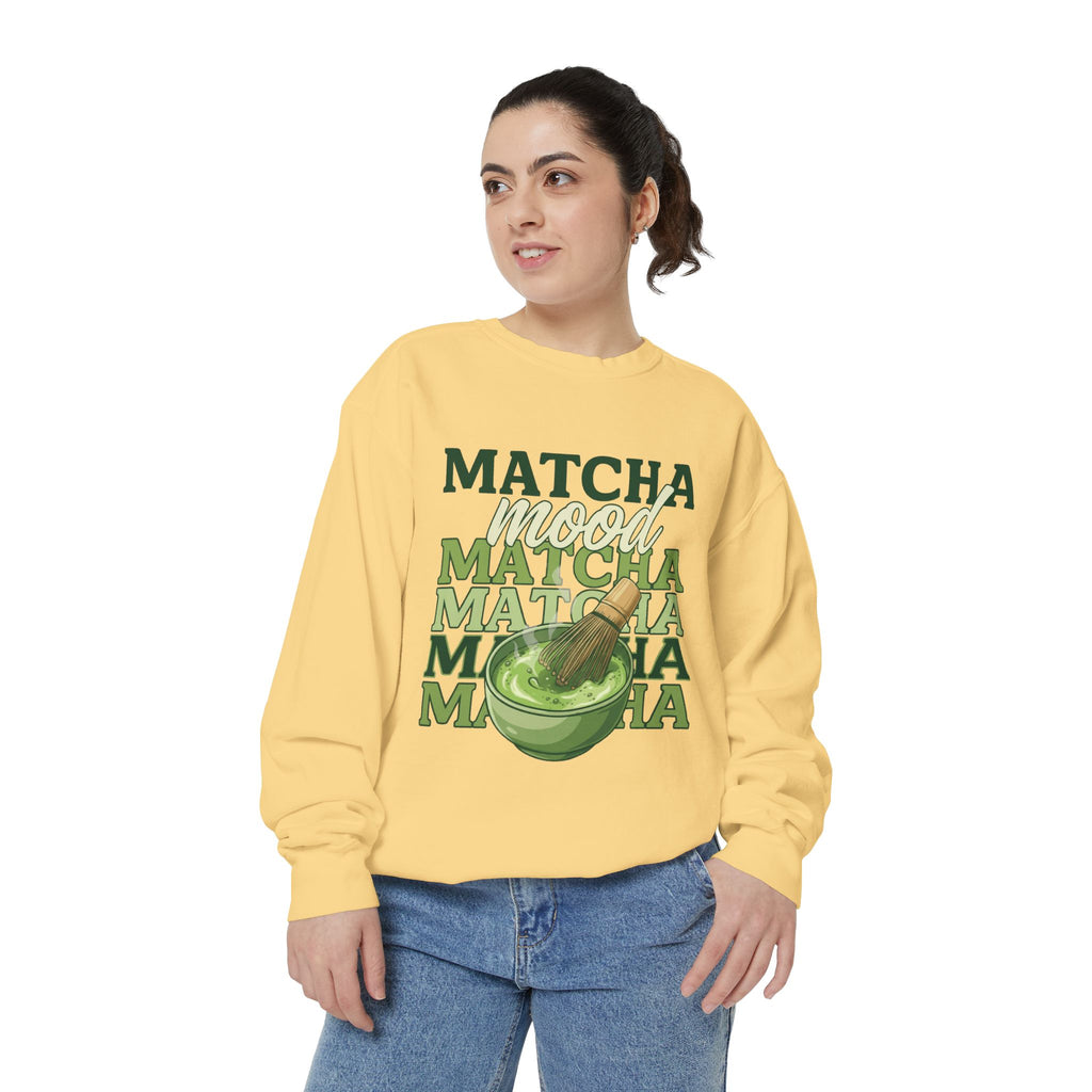 Matcha Mood Sweatshirt — Retro Matcha Tea Graphic Crewneck