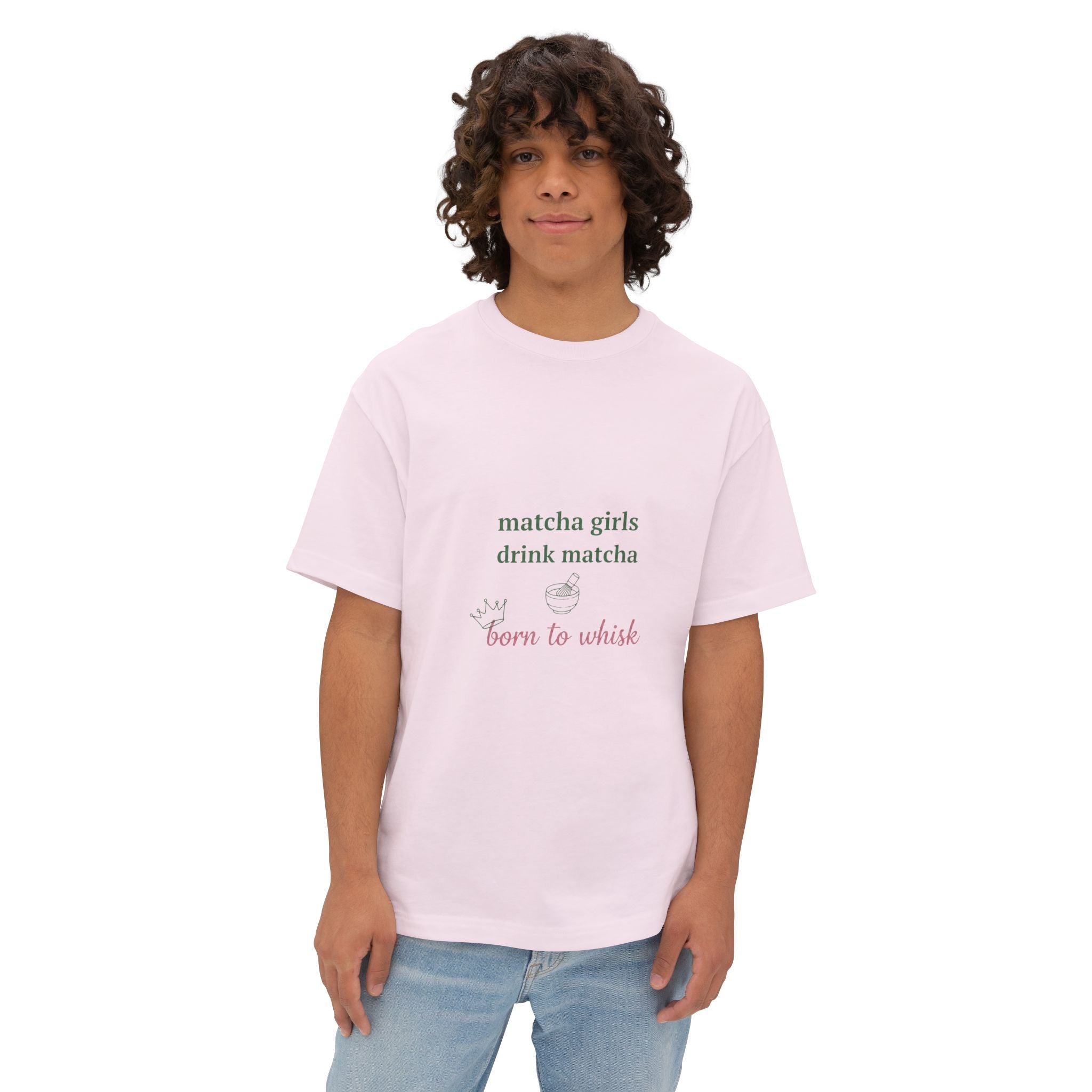 Matcha Girls Tee — Matcha Girls Drink Matcha / Born to Whisk Oversized Boxy T-Shirt