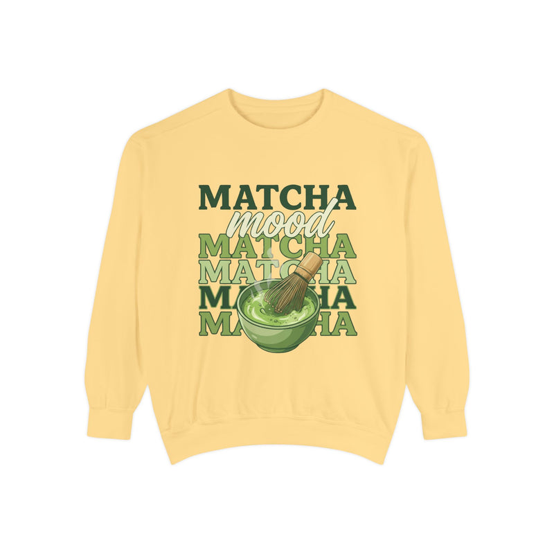 Matcha Mood Sweatshirt — Retro Matcha Tea Graphic Crewneck