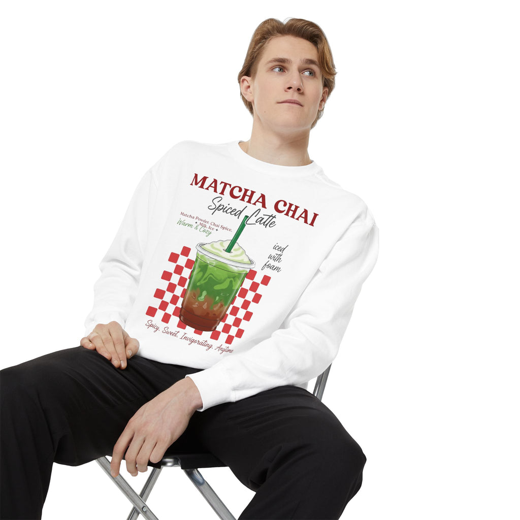 Matcha Chai Spiced Latte - Cozy Crewneck Sweatshirt