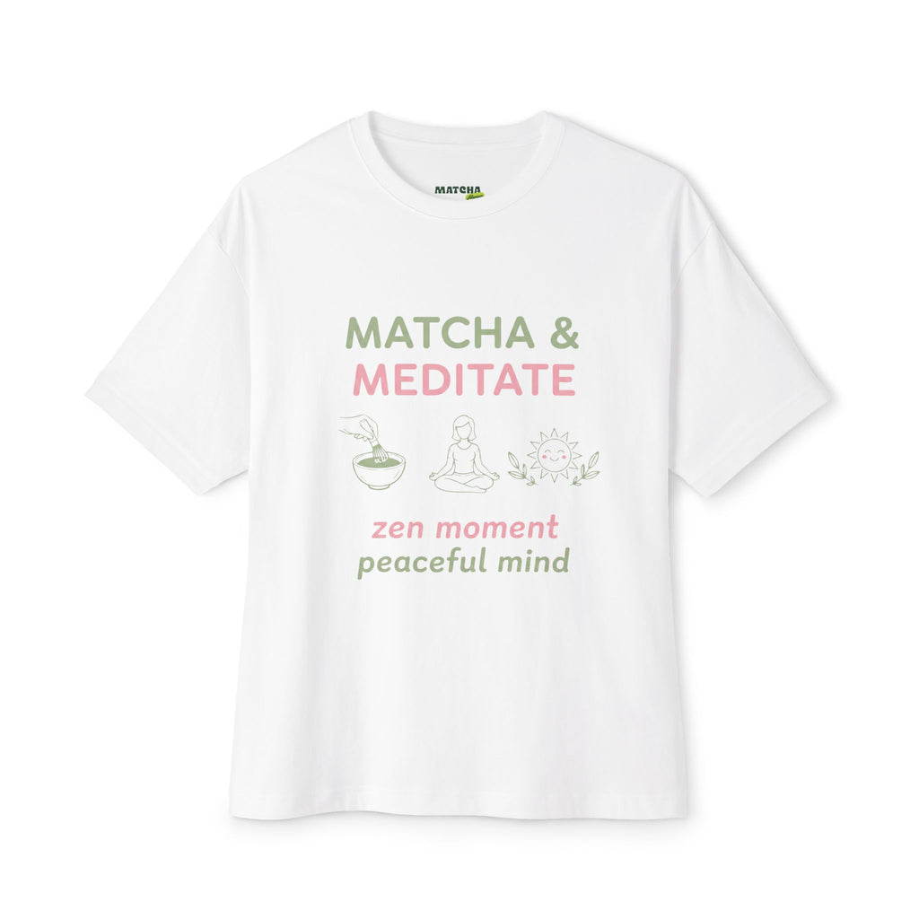 Matcha & Meditate Tee — Zen Moment Relaxed T-Shirt