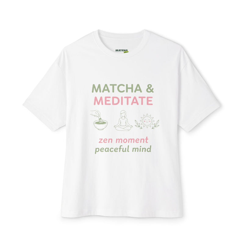 Matcha & Meditate Tee — Zen Moment Relaxed T-Shirt