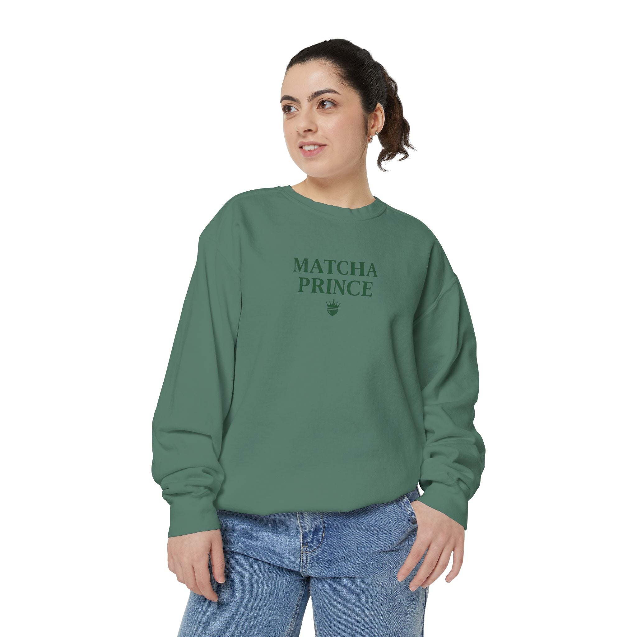 Matcha Prince — Minimalist Tea Lover Graphic Crewneck Sweatshirt
