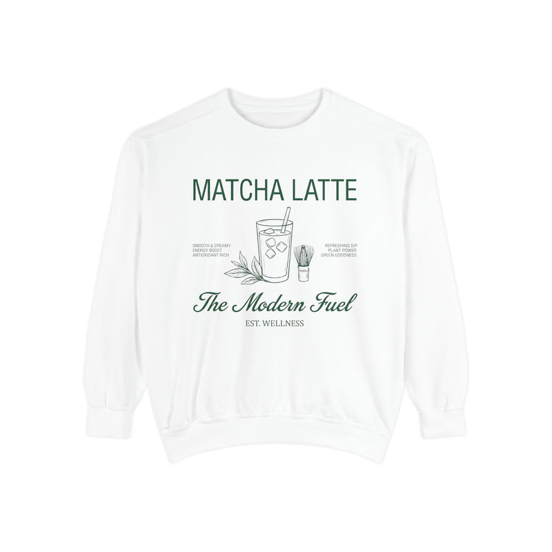 Matcha Latte Sweatshirt — The Modern Fuel Cozy Graphic Crewneck Sweatshirt