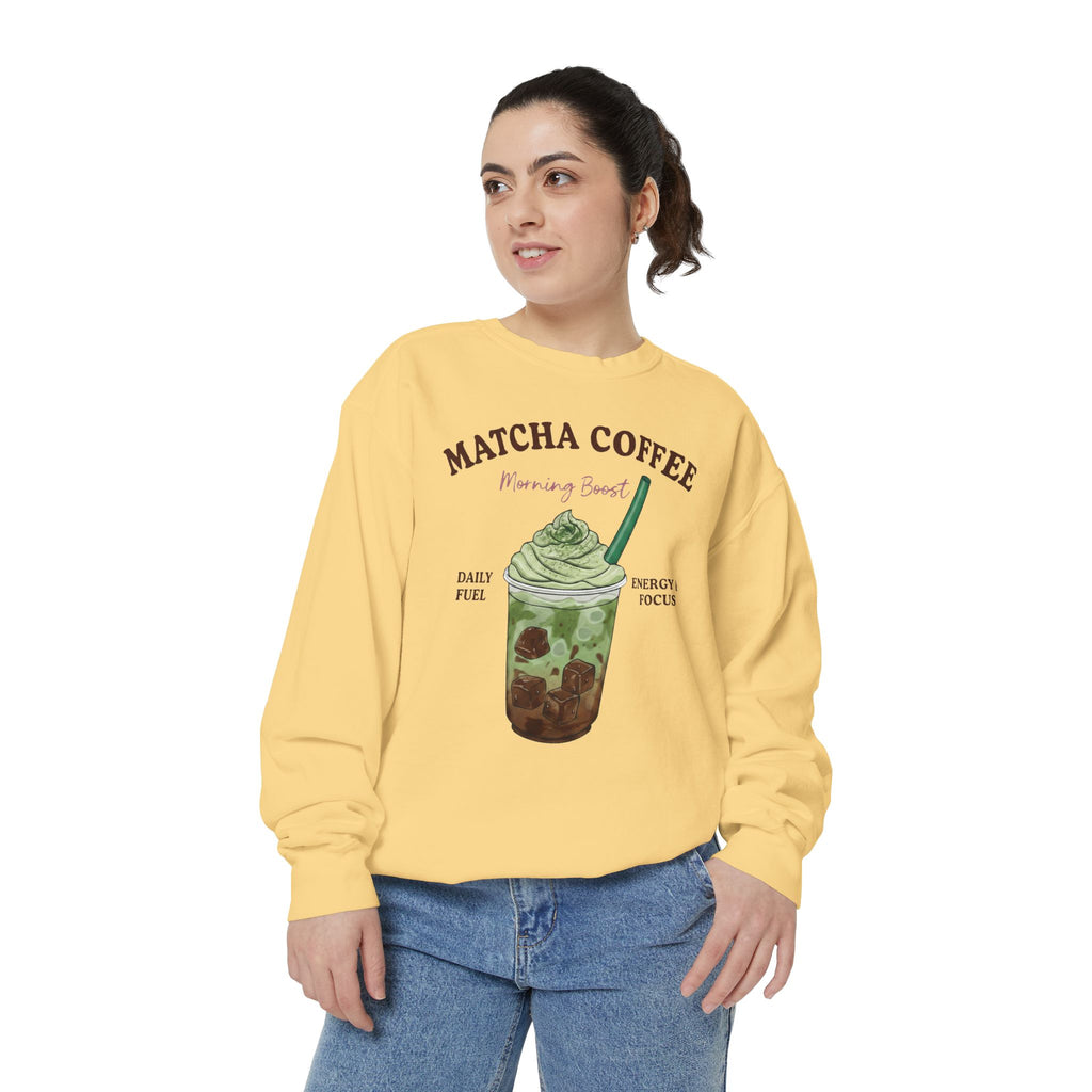 Matcha Coffee  – Matcha Coffee Morning Boost Crewneck Sweatshirt