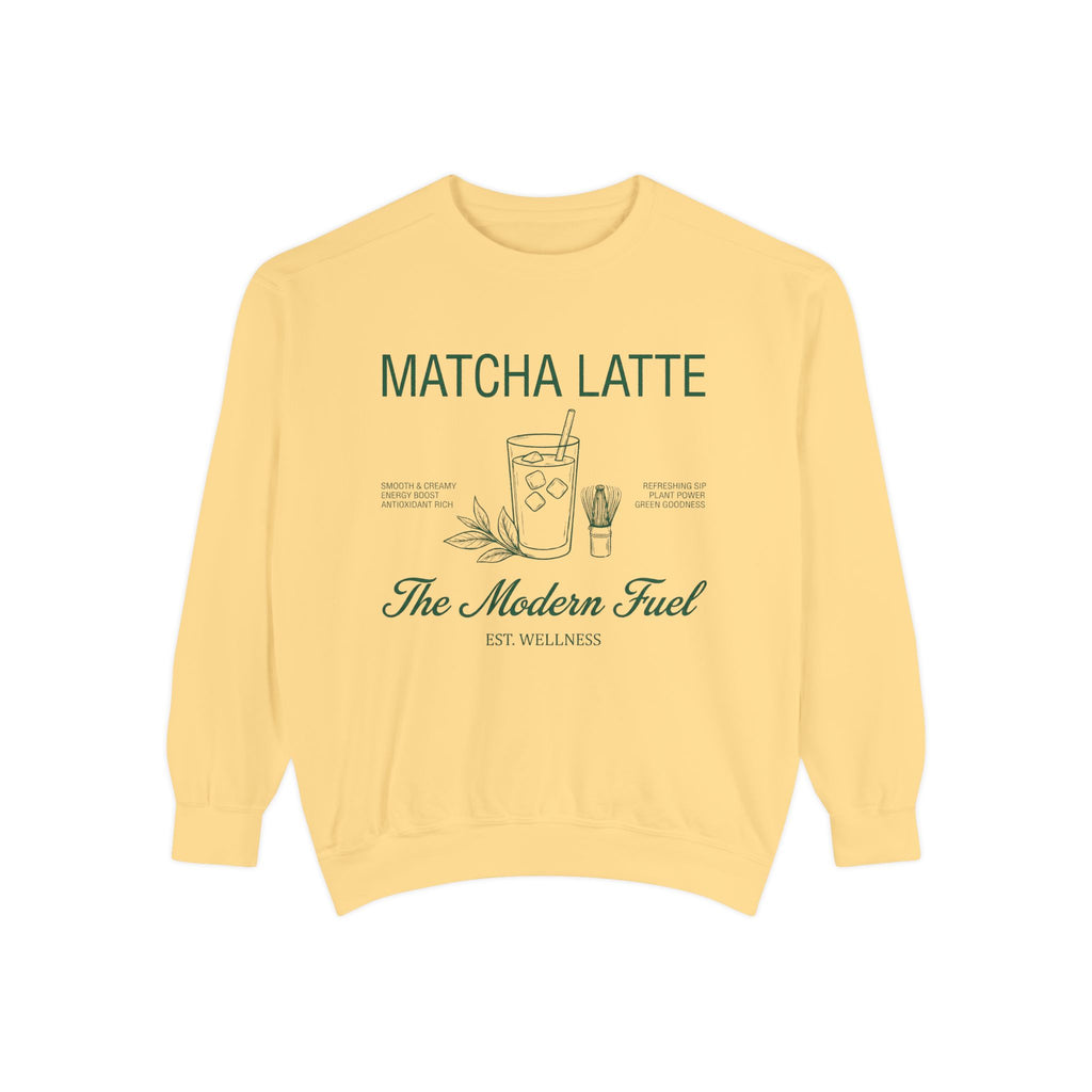 Matcha Latte Sweatshirt — The Modern Fuel Cozy Graphic Crewneck Sweatshirt