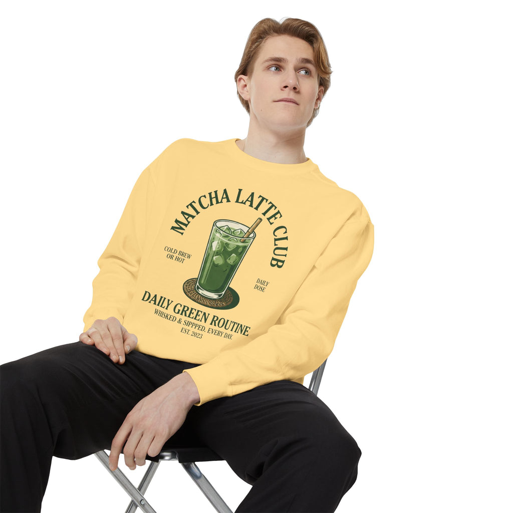 Matcha Latte Club Sweatshirt — Daily Green Routine Graphic Pullover