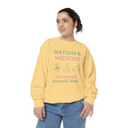 Matcha & Meditate — Cozy Crewneck Sweatshirt