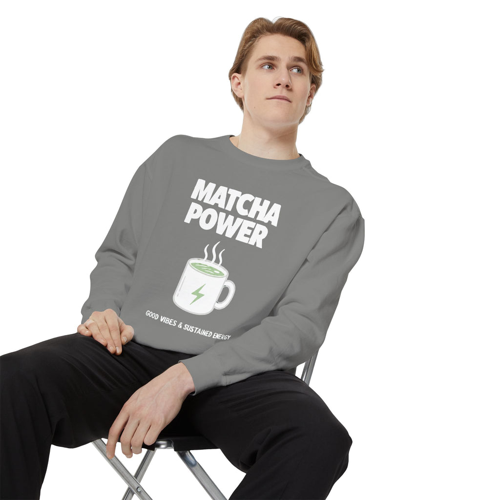 Matcha Power — Mug Graphic & Good Vibes Graphic Crewneck Sweatshirt