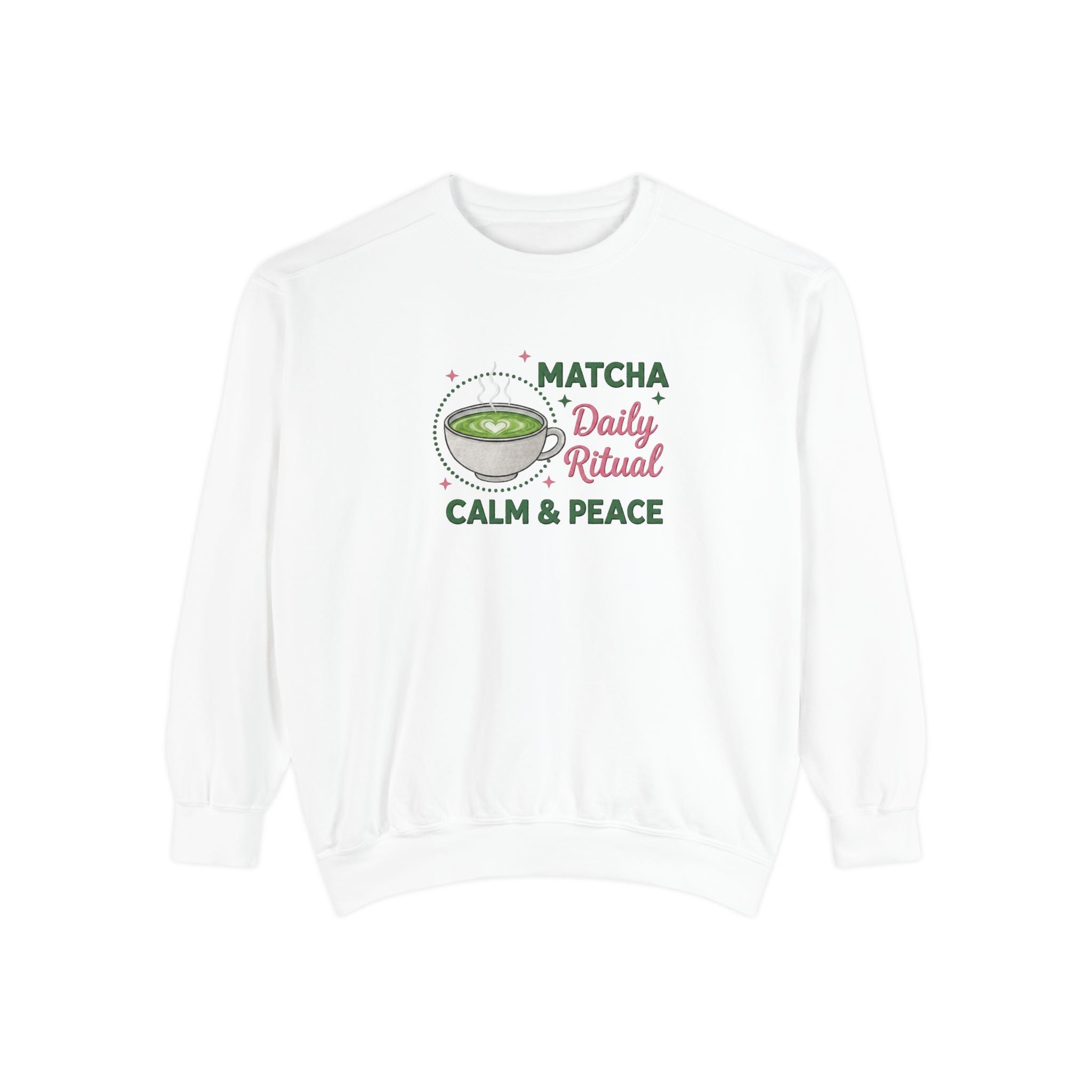 Matcha Daily Ritual Sweatshirt — Calm & Peace Cozy Crewneck
