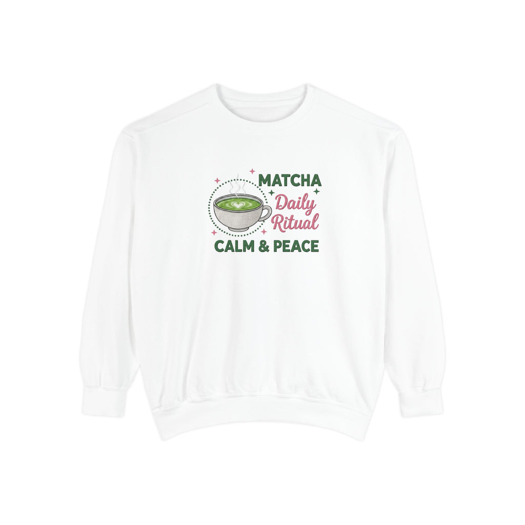 Matcha Daily Ritual Sweatshirt — Calm & Peace Cozy Crewneck