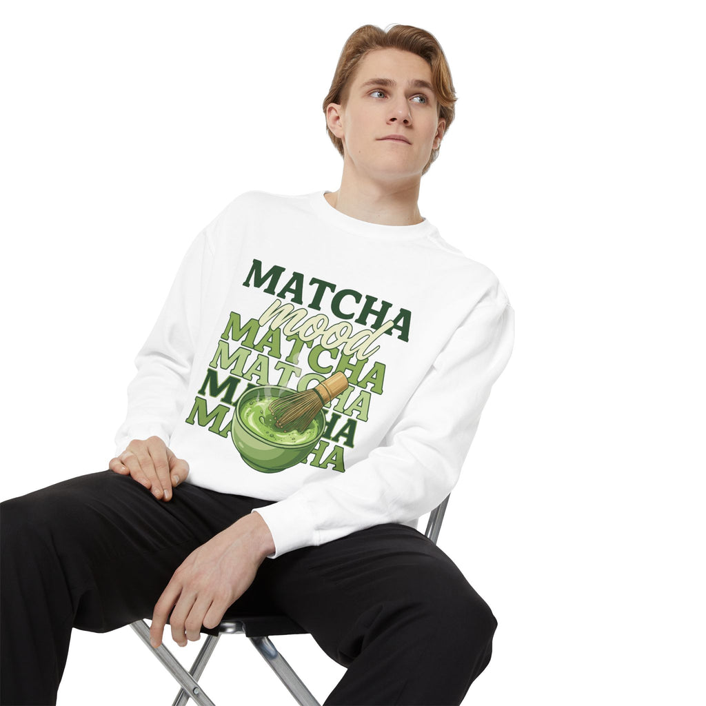 Matcha Mood Sweatshirt — Retro Matcha Tea Graphic Crewneck