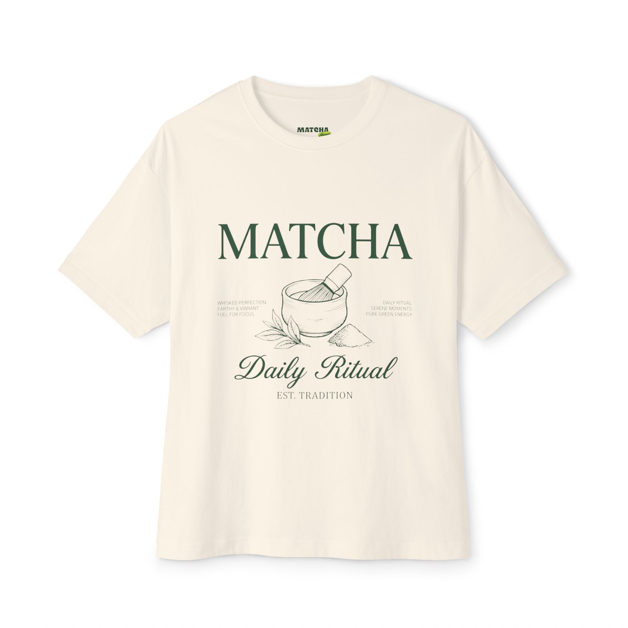 Matcha Daily Ritual Tee - Oversized Boxy T‑Shirt