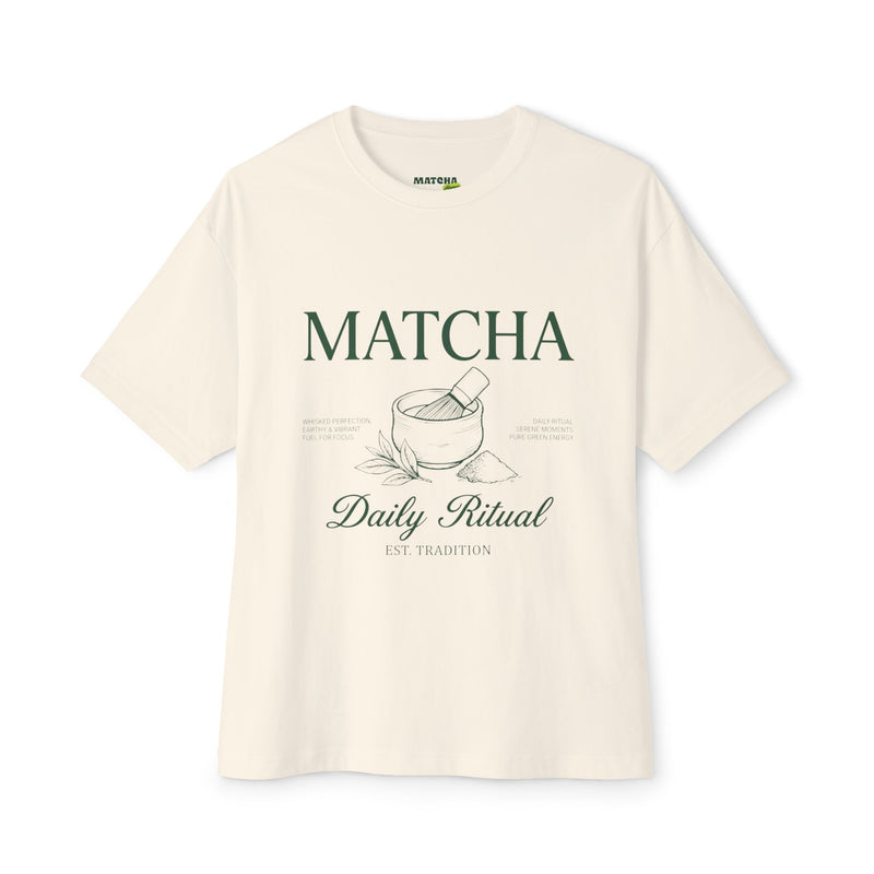 Matcha Daily Ritual Tee - Oversized Boxy T‑Shirt