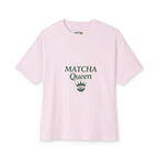 Matcha Queen Tee — Oversized White Boxy T‑Shirt