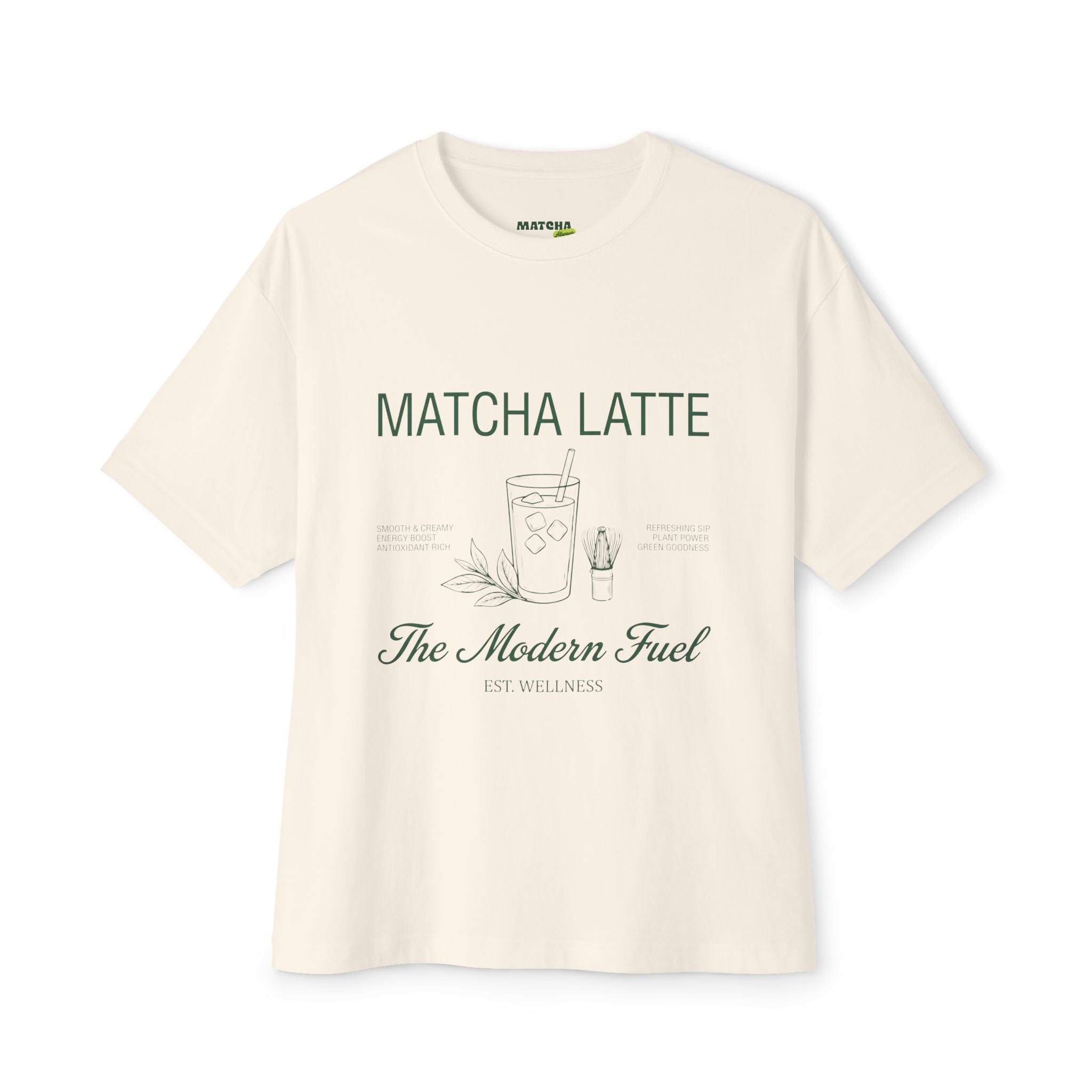 Matcha Latte Tee — The Modern Fuel Oversized Boxy T‑Shirt