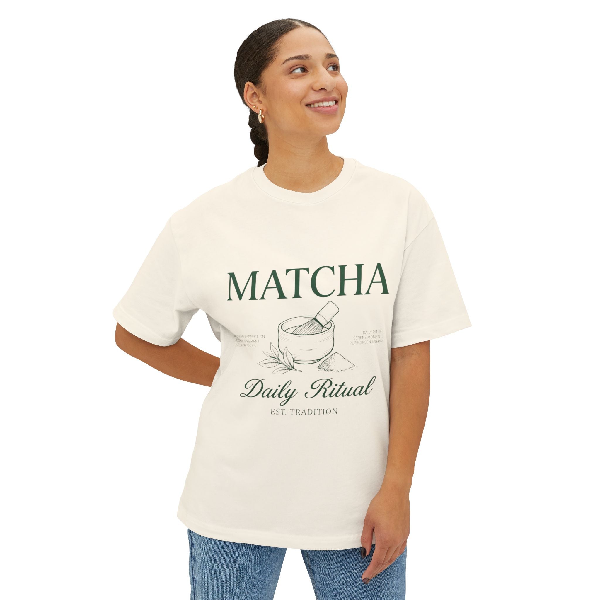 Matcha Daily Ritual Tee - Oversized Boxy T‑Shirt