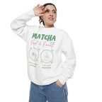Matcha Feed & Focus — Cozy Tea Lover Graphic Sweatshirt